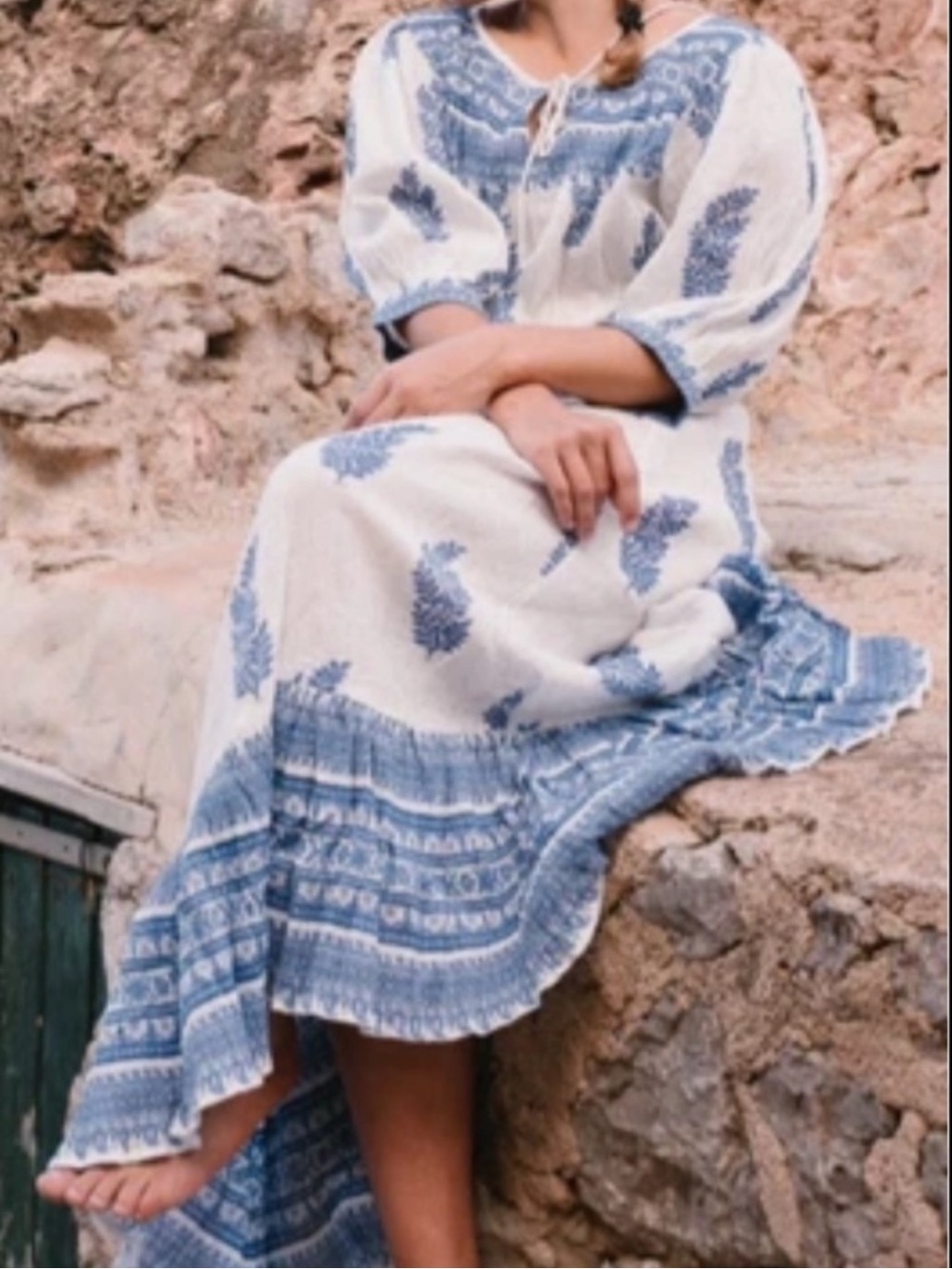 Daughters of India Mishka Maxi Dress in Blue